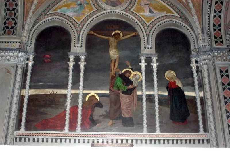 131-Modesto Faustini-Gesù Cristo crocifisso Madonna e santi - Santuario Santa Maria delle Grazie, Brescia  
